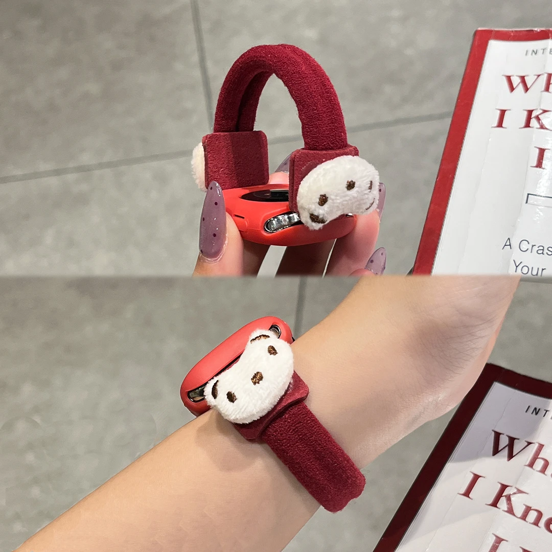 适用苹果手表s10表带iwatch s11发圈s9女se3秋冬ultra高级XL腕带