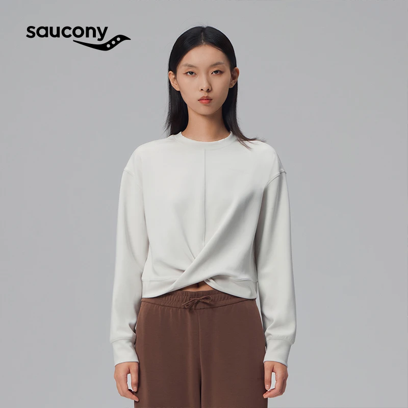 新年大咖索康尼新款保暖休闲圆领长T运动生活宽松女子上衣