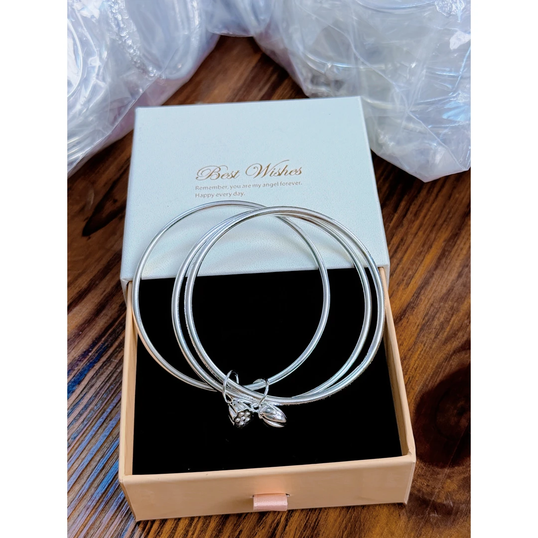 足银手镯 足银999.9 三生三世两世欢手镯 S020