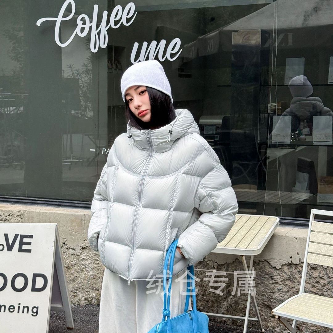 【晴晴专属】泡芙多巴胺90白鸭绒龟背款休闲百搭纯色短款连帽羽绒服