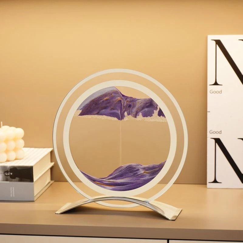 个性解压轻奢高档玻璃沙漏简约桌面流沙画摆件家居乔迁新居礼品