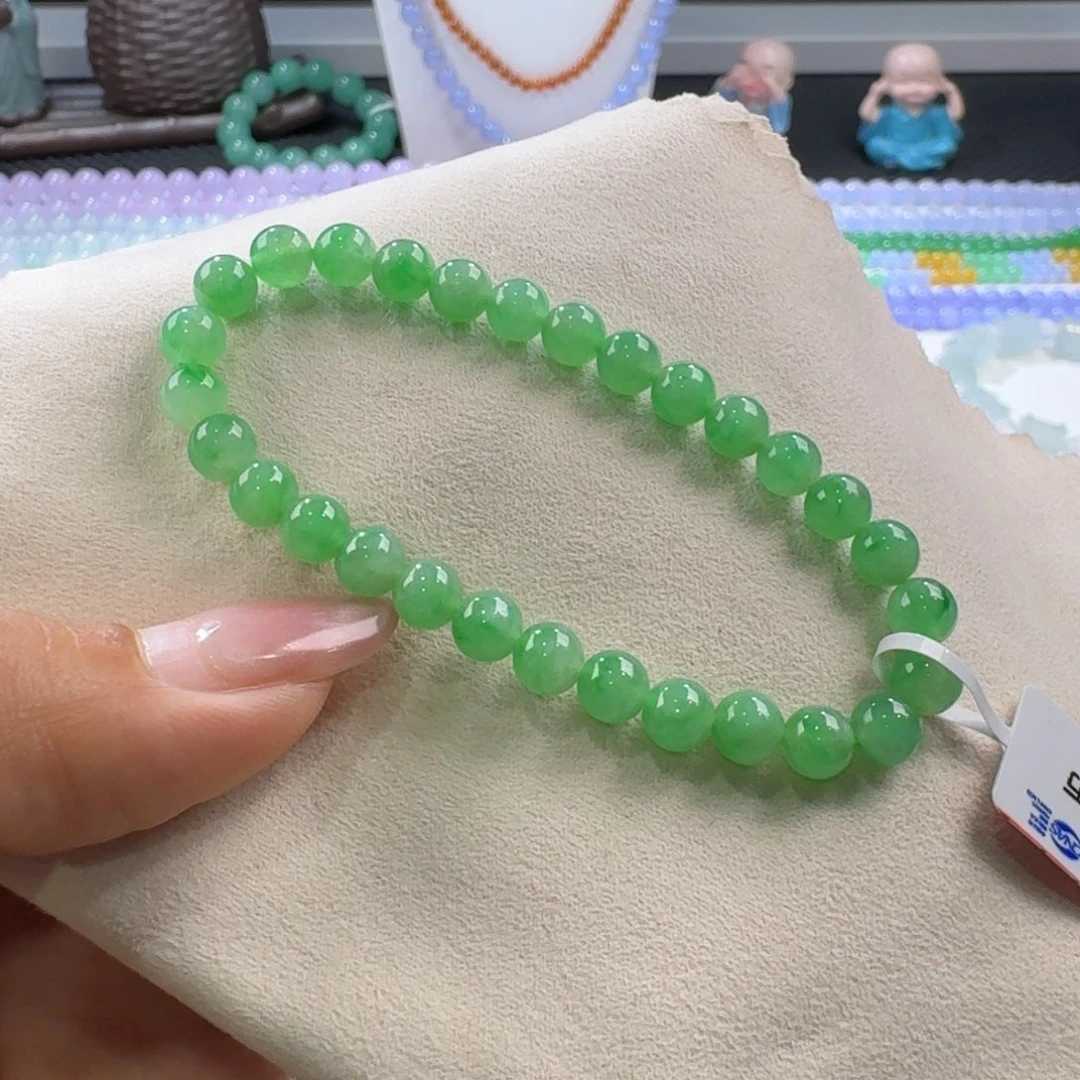 翡翠手链未镶嵌冰甜阳金丝翠卡6.2