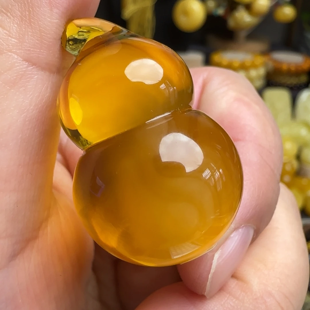 琥珀吊坠(不含链)未镶嵌天然蜜蜡葫芦吊坠