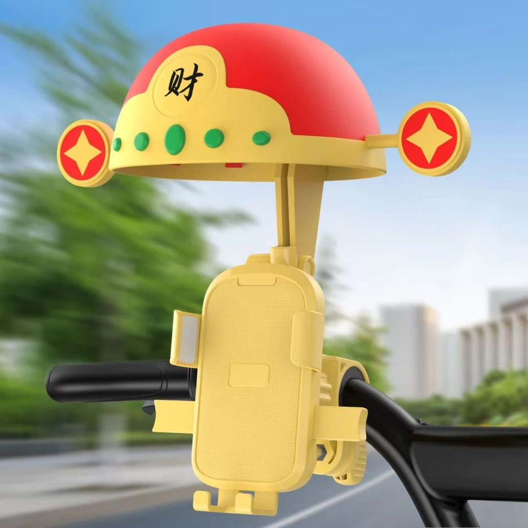 摩托车脚踏车电动车来财帽防晒防雨手机支架电动车手机支架电车