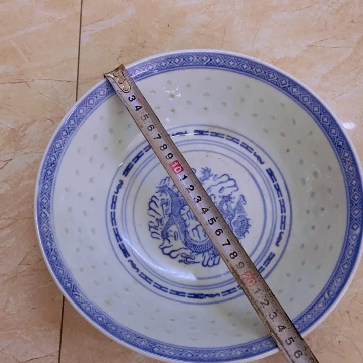 摆件25厘米玲珑龙纹大碗景德镇