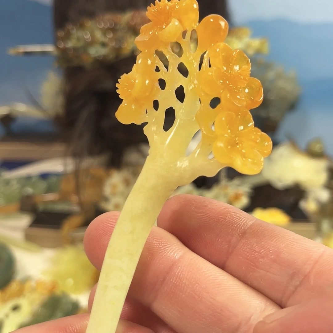 蛇纹石玉合金发饰