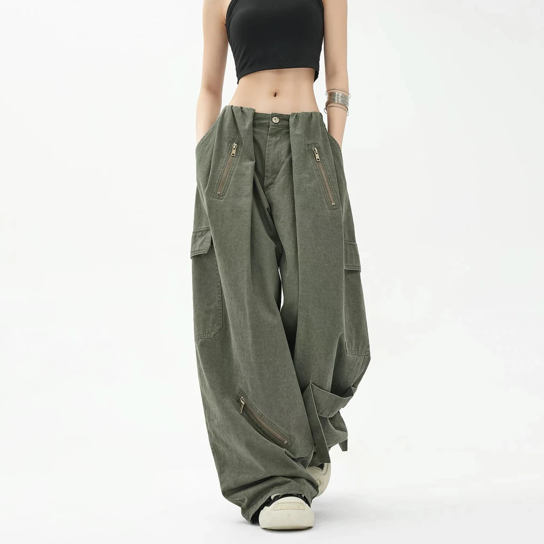 2025秋季新款美式设计感牛仔弯刀裤-8846