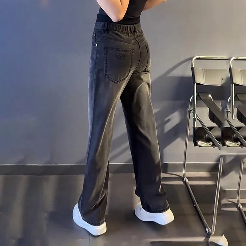 轻奢男装大码秋冬男士时尚新款高级感痞帅牛仔裤直筒休闲复古长裤