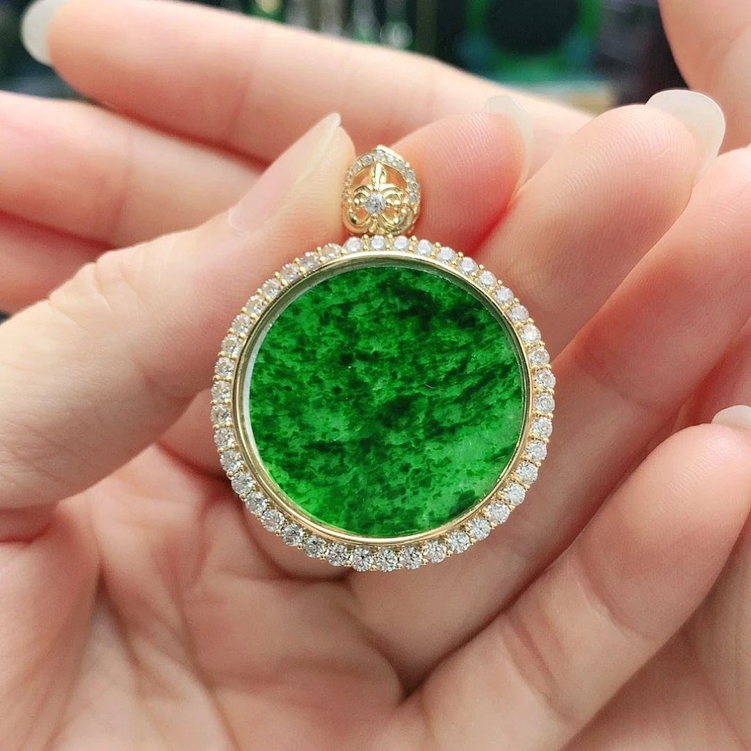 翡翠银S925镶嵌颈饰吊坠01