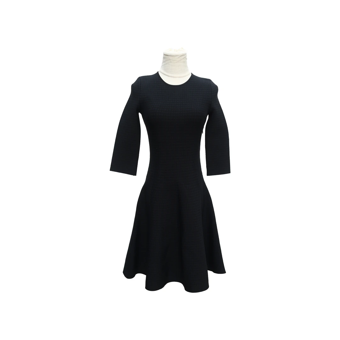 未使用 DIOR/迪奥 汤/P202760267/蜜蜂刺绣连衣裙 黑色 34码