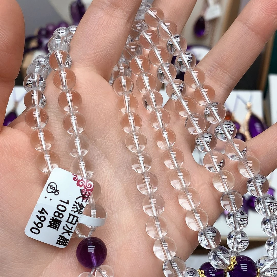 水晶珠宝半成品未镶嵌108颗念珠