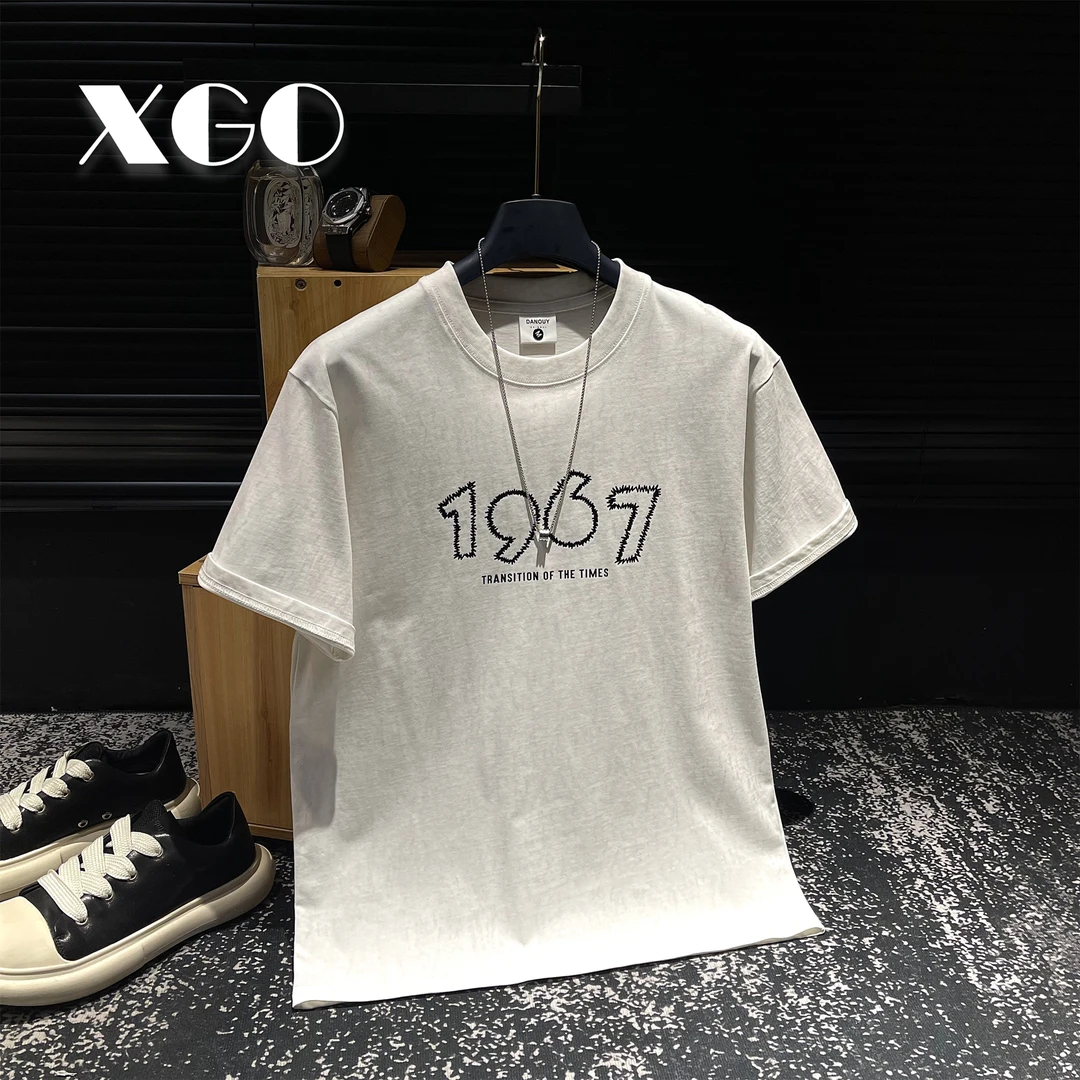 【XGORAD】夏季重磅新款纯棉男士高定休闲印花设计百搭亲肤圆领短袖