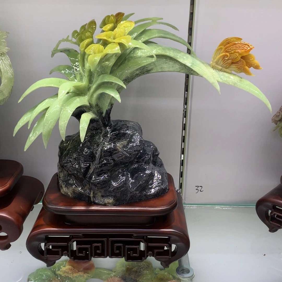 放***人玉家居摆件手工雕刻