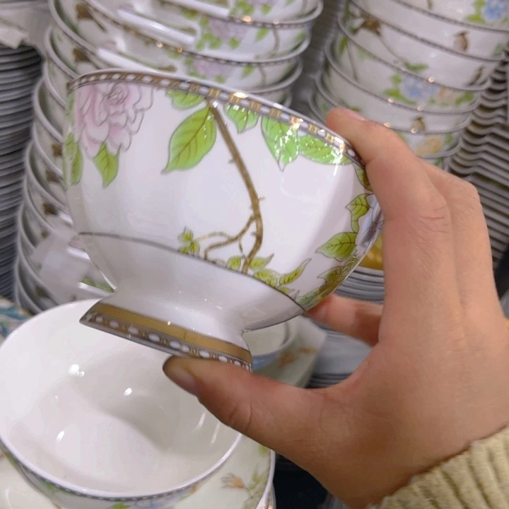 瓷片琴瑟和鸣碗六个4.5寸