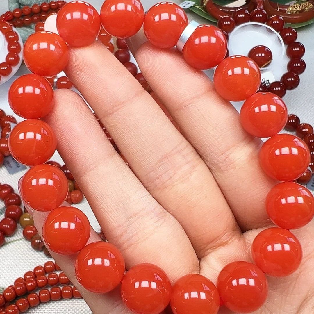 南红玛瑙未镶嵌手串精品 保山大水沟玉化卡11mm+