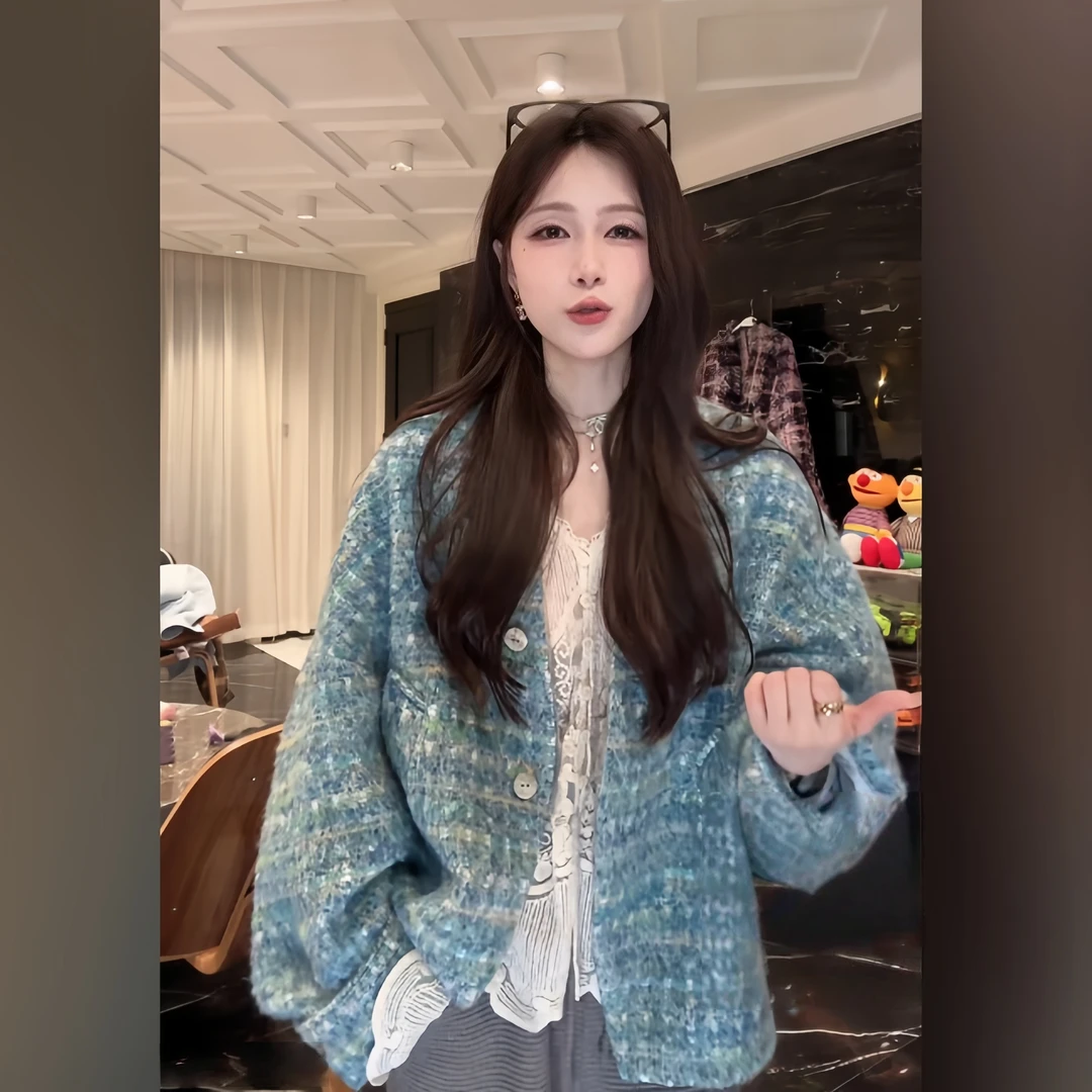 【香阀世家】高定时髦外套+刺绣蕾丝上衣+华夫格针织裤子BB50424