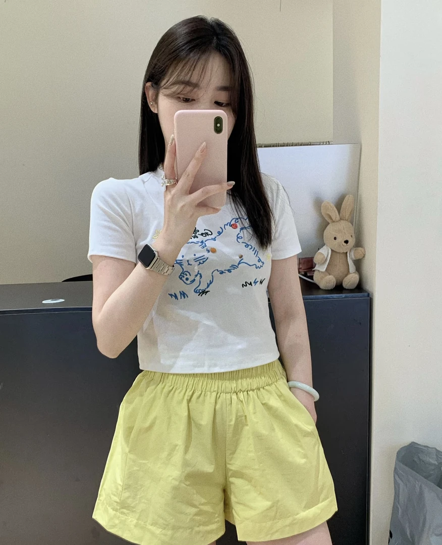 【妙女郎】高腰显瘦松紧短裤B05