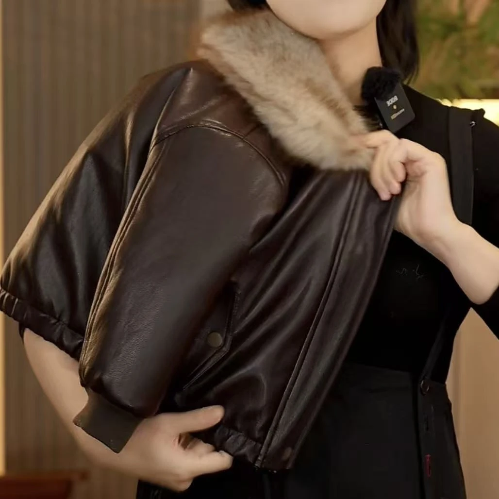 幂姐童装 儿童皮衣外套2025新款秋冬季软上衣加绒加厚两面穿皮衣