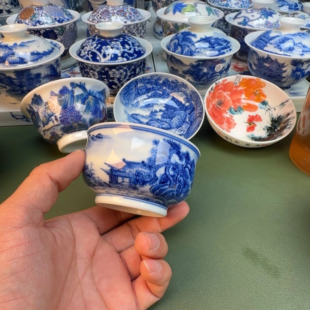 纯手工纯手绘茶具石头220