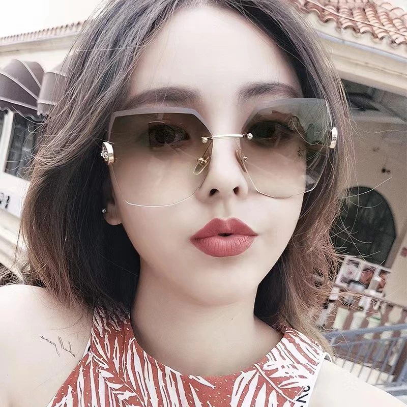 无框切边金属太阳镜批发新款个性欧美sunglasses墨镜女太阳眼镜男