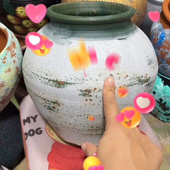 做旧灰白高23口14