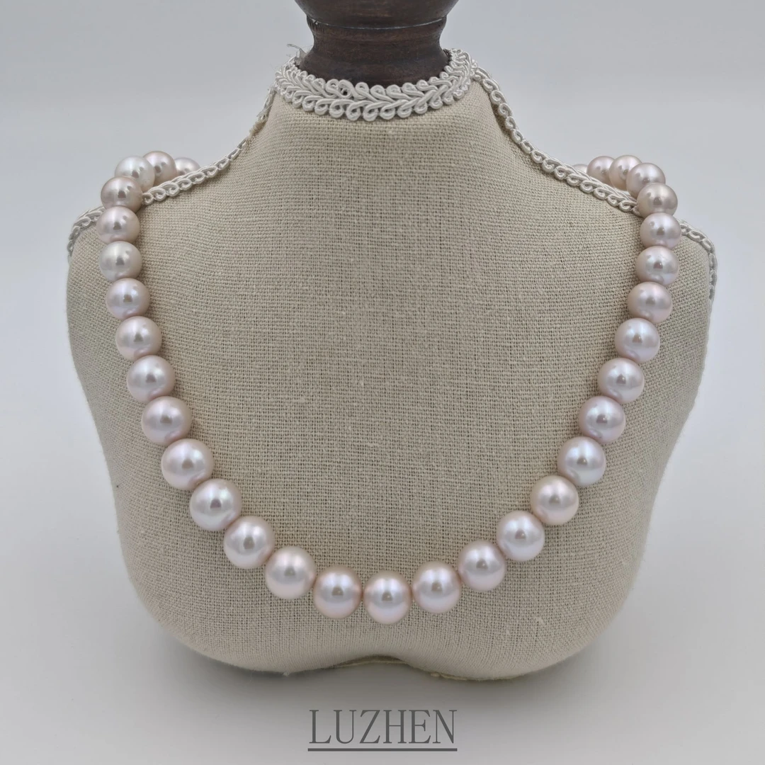 天然淡水珍珠项链9-12mm曼塔玫瑰色气质时尚仙女优雅，一物一拍