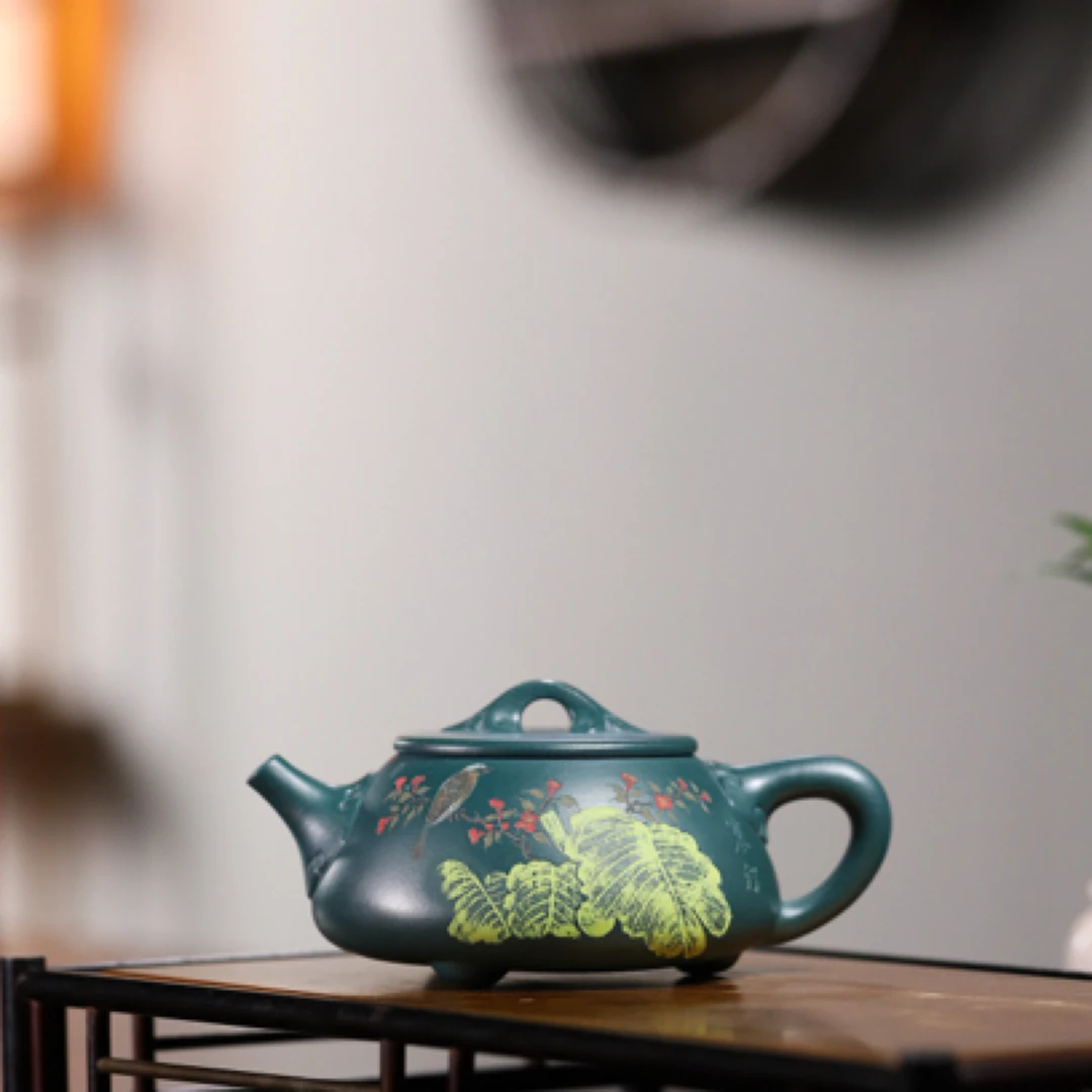 杨军保如意石瓢 1996年作品 民国绿泥 330cc