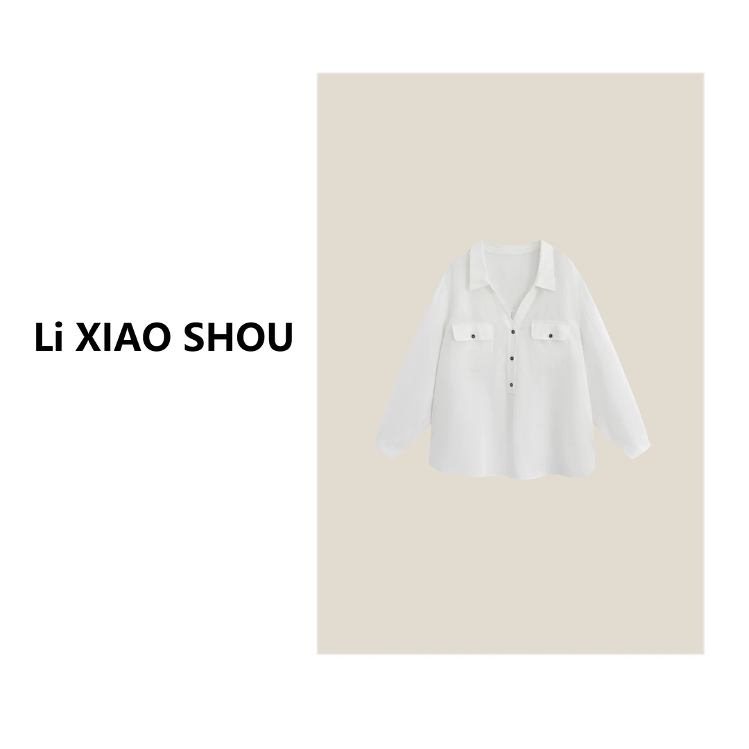 【李小瘦大码女装】新款休闲韩版显瘦薄款衬衫时尚女298D