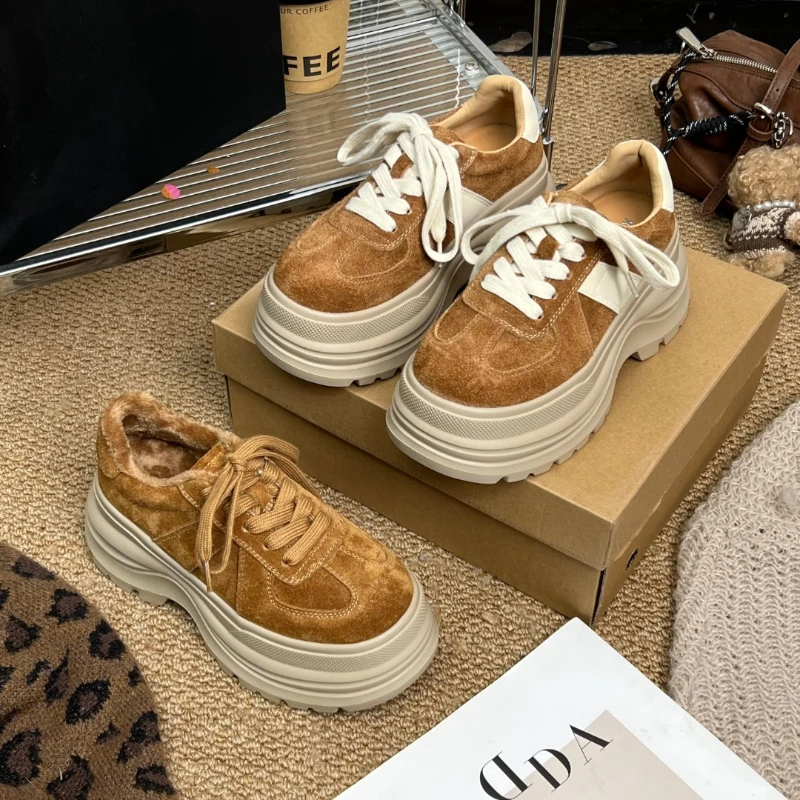 磨砂休闲鞋平跟增高圆头沙丘废土风女鞋小众系带:EQX55618
