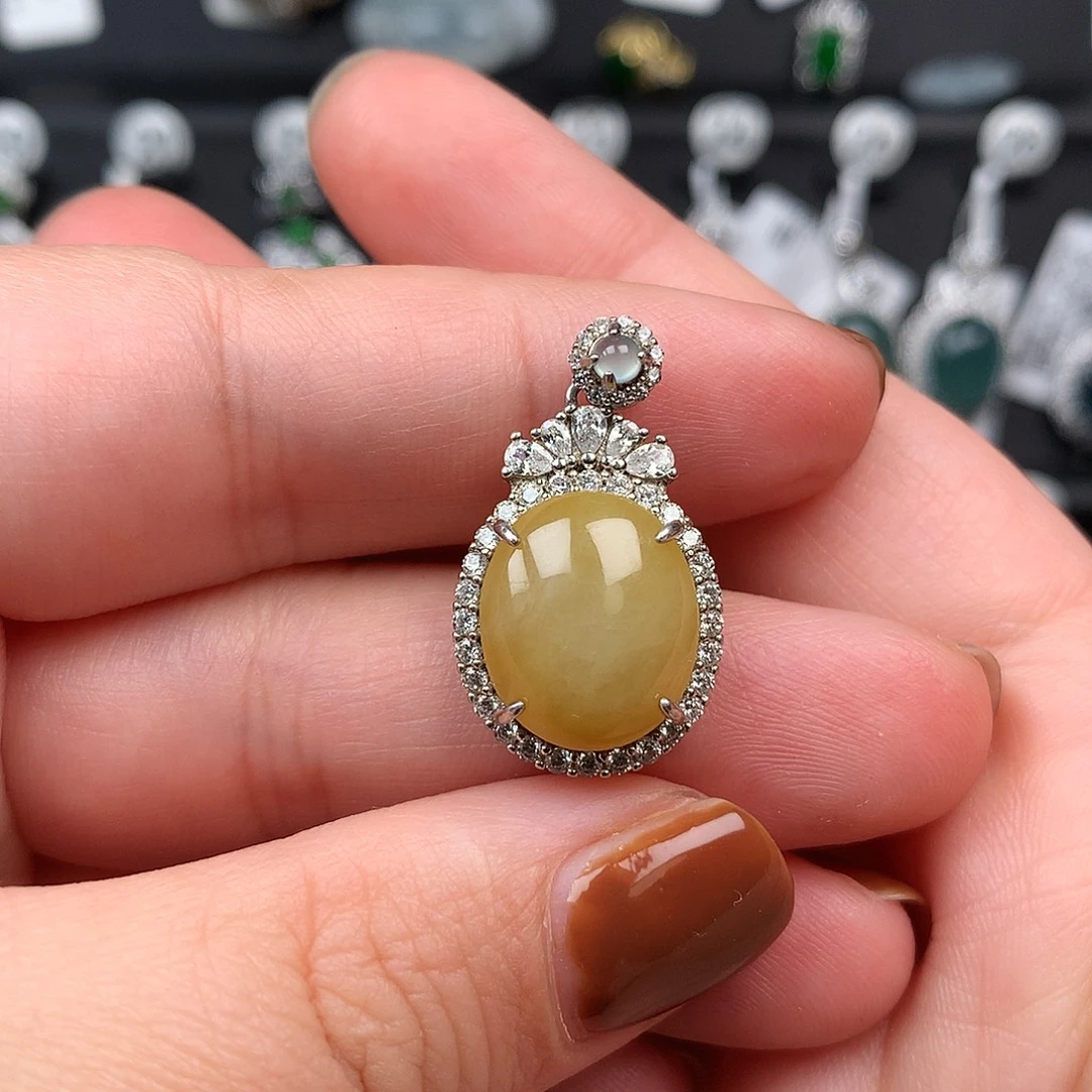 翡翠银S925镶嵌颈饰