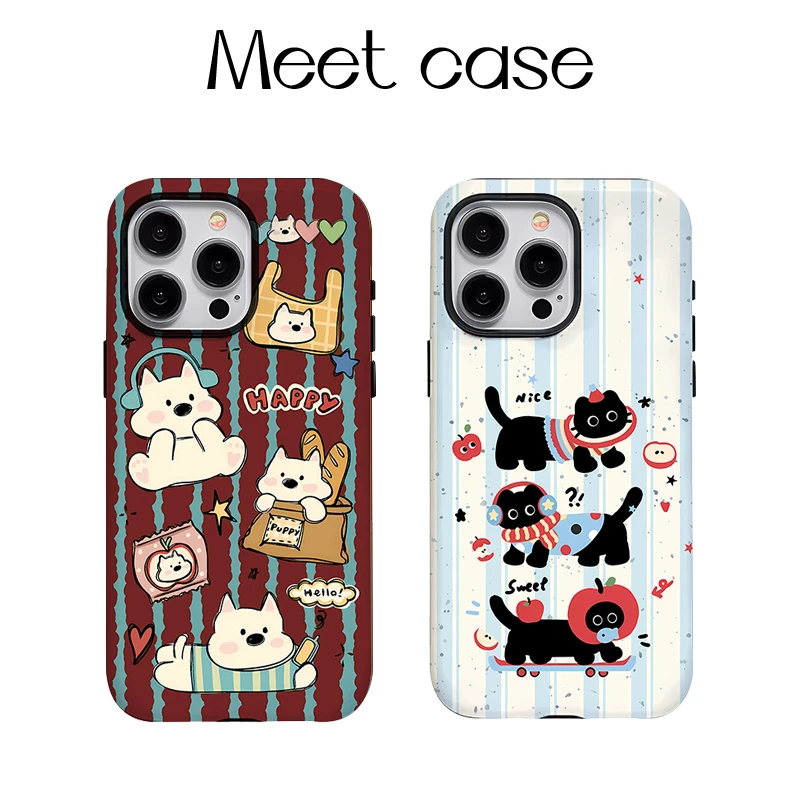 开心小狗进口韩菲适用苹果iphone16Promax/iPhone15可爱手机壳