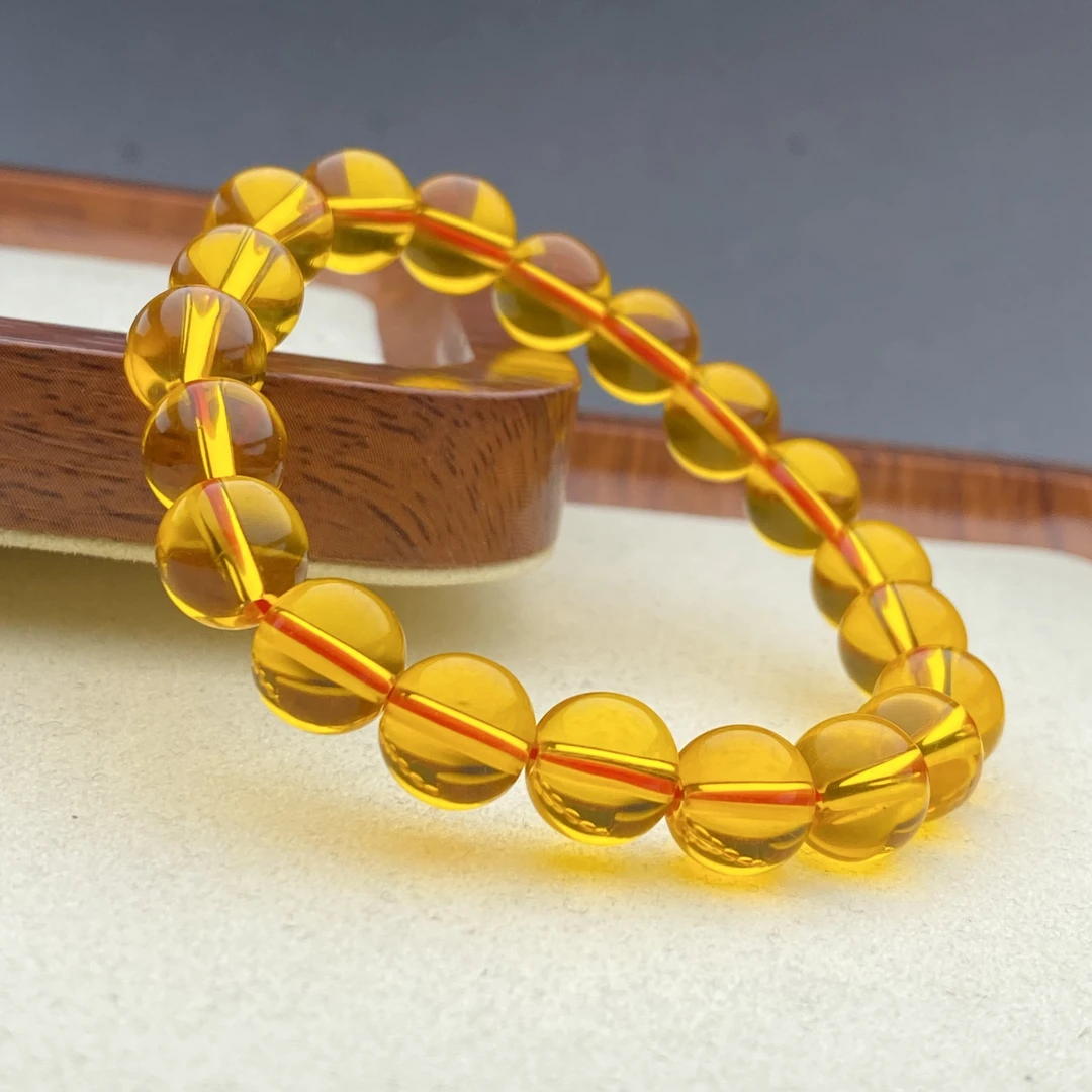 10mm黄色圆珠手链多样性发一件SJ-021号