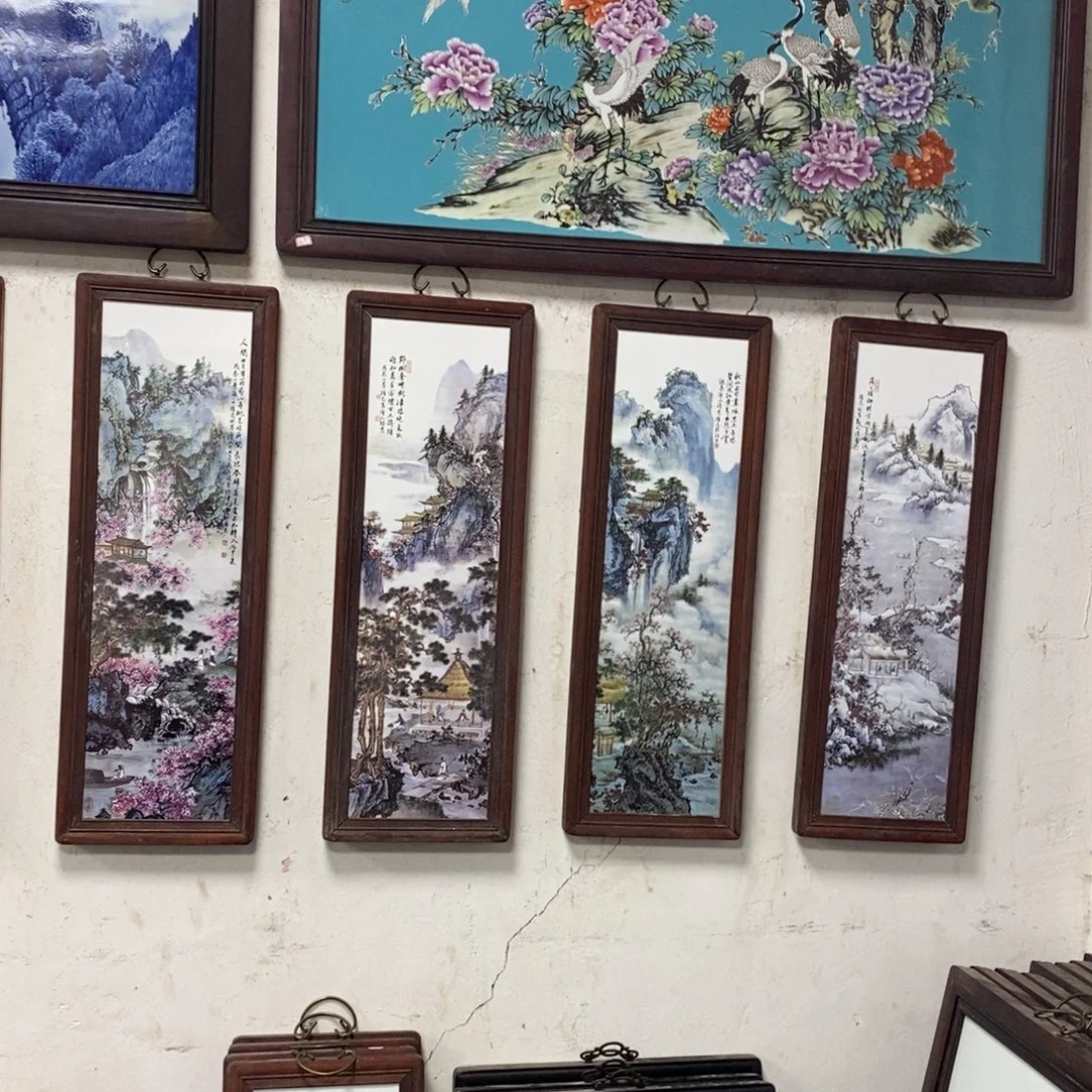 瓷片80*28*4景德镇瓷板画柴窑烧制