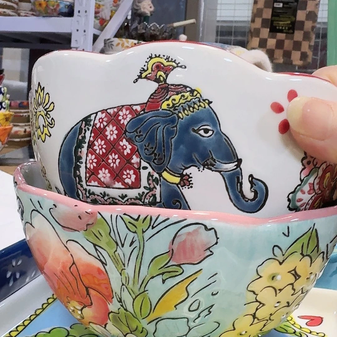 陶瓷延喜6英寸面碗两只看图