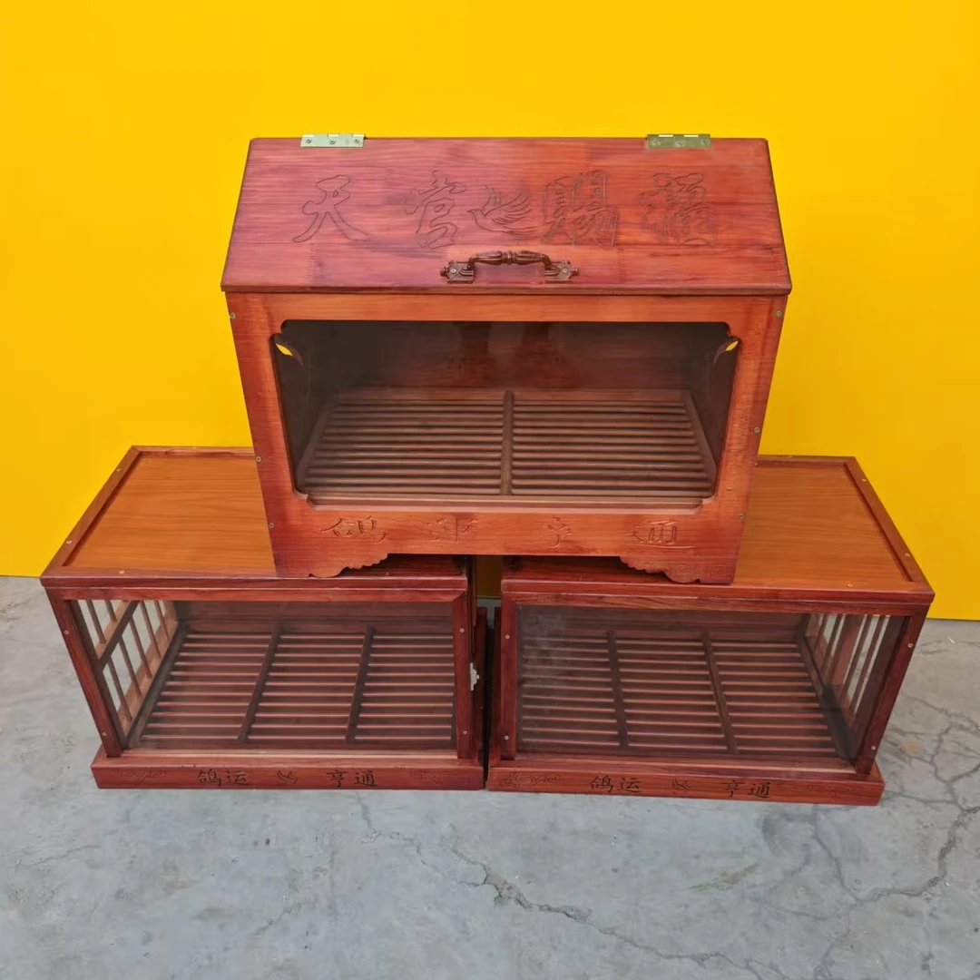 复古实木展示笼桌面收纳柜翻盖抽屉式防尘展示收纳盒