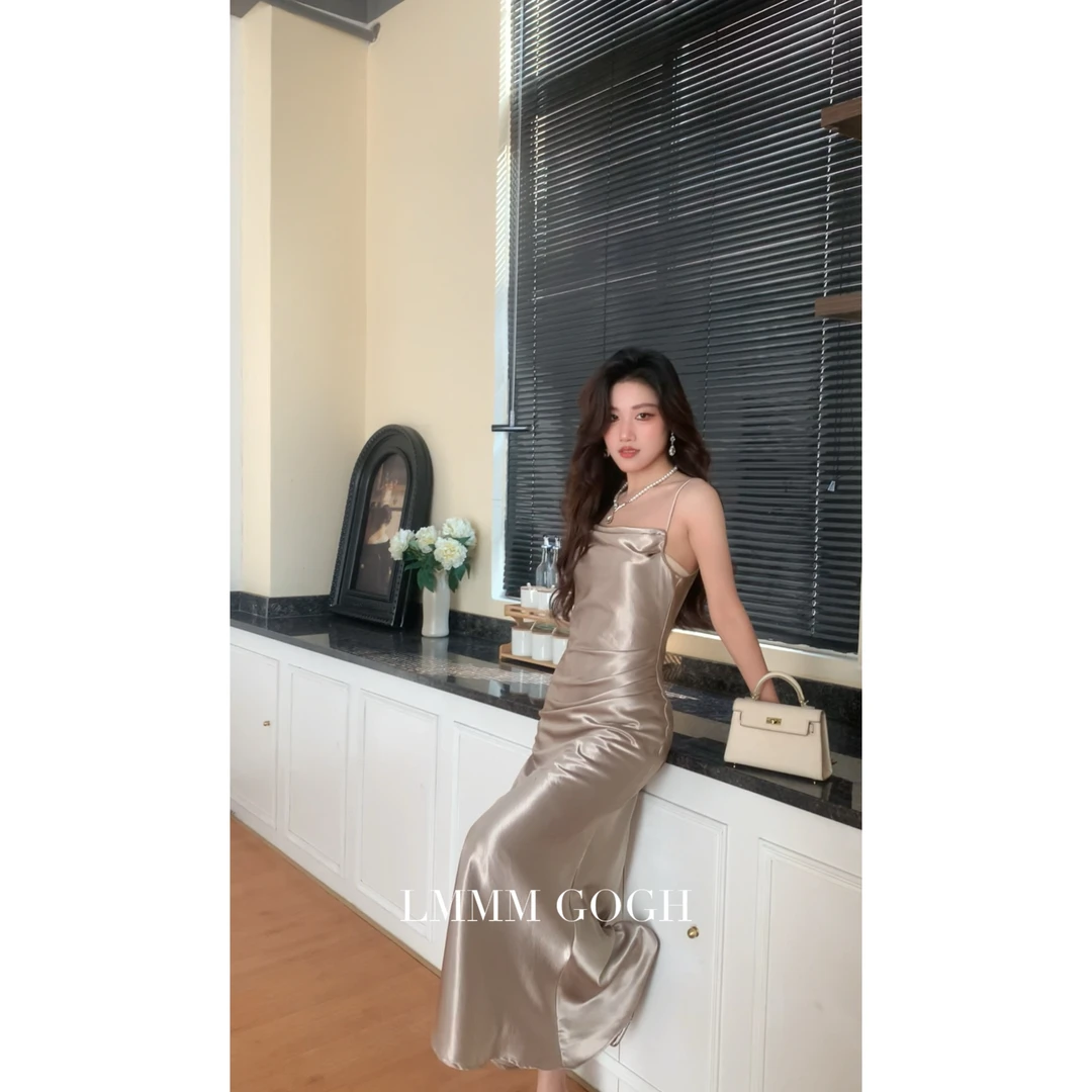 LMMMGOGH22法式气质宴会收腰性感显瘦名媛优雅白修身色连衣裙