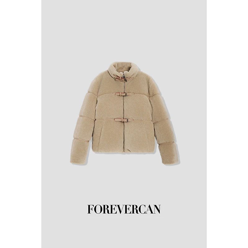 FOREVERCAN“Vintage Daily”复古皮革饰扣羽绒外套 SC20665