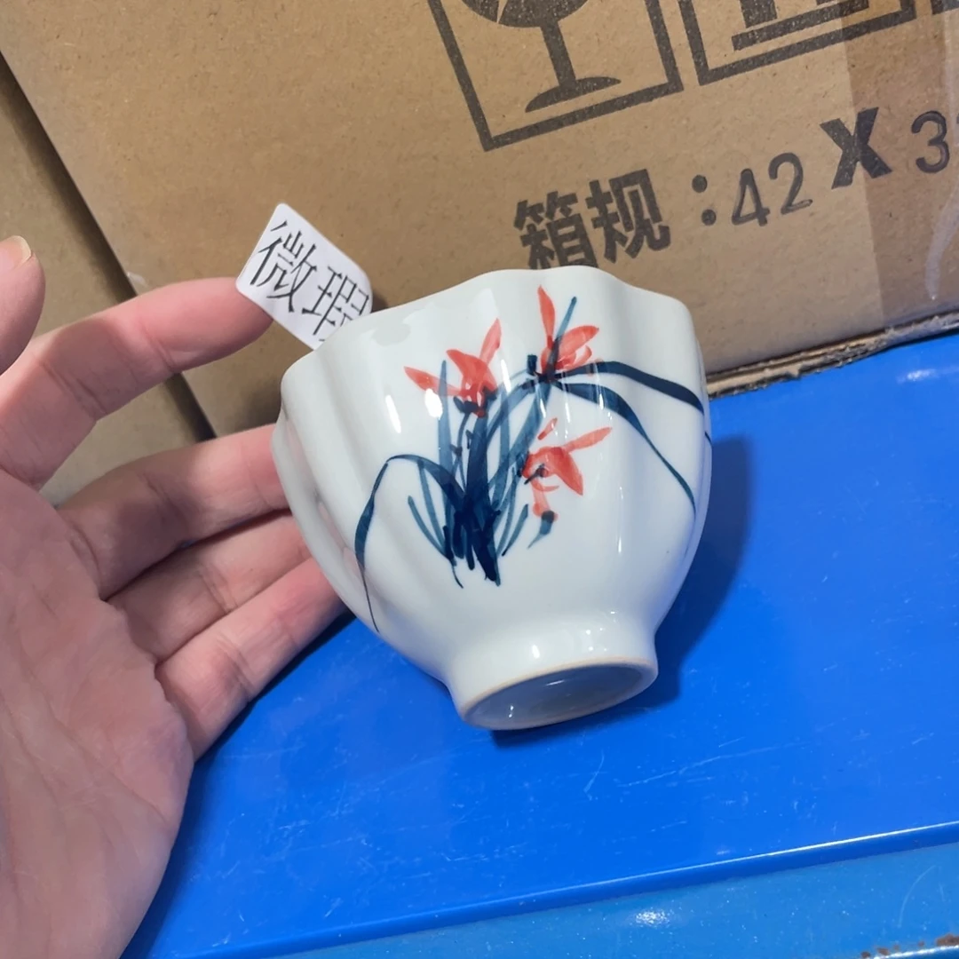 釉下手绘茶具微瑕