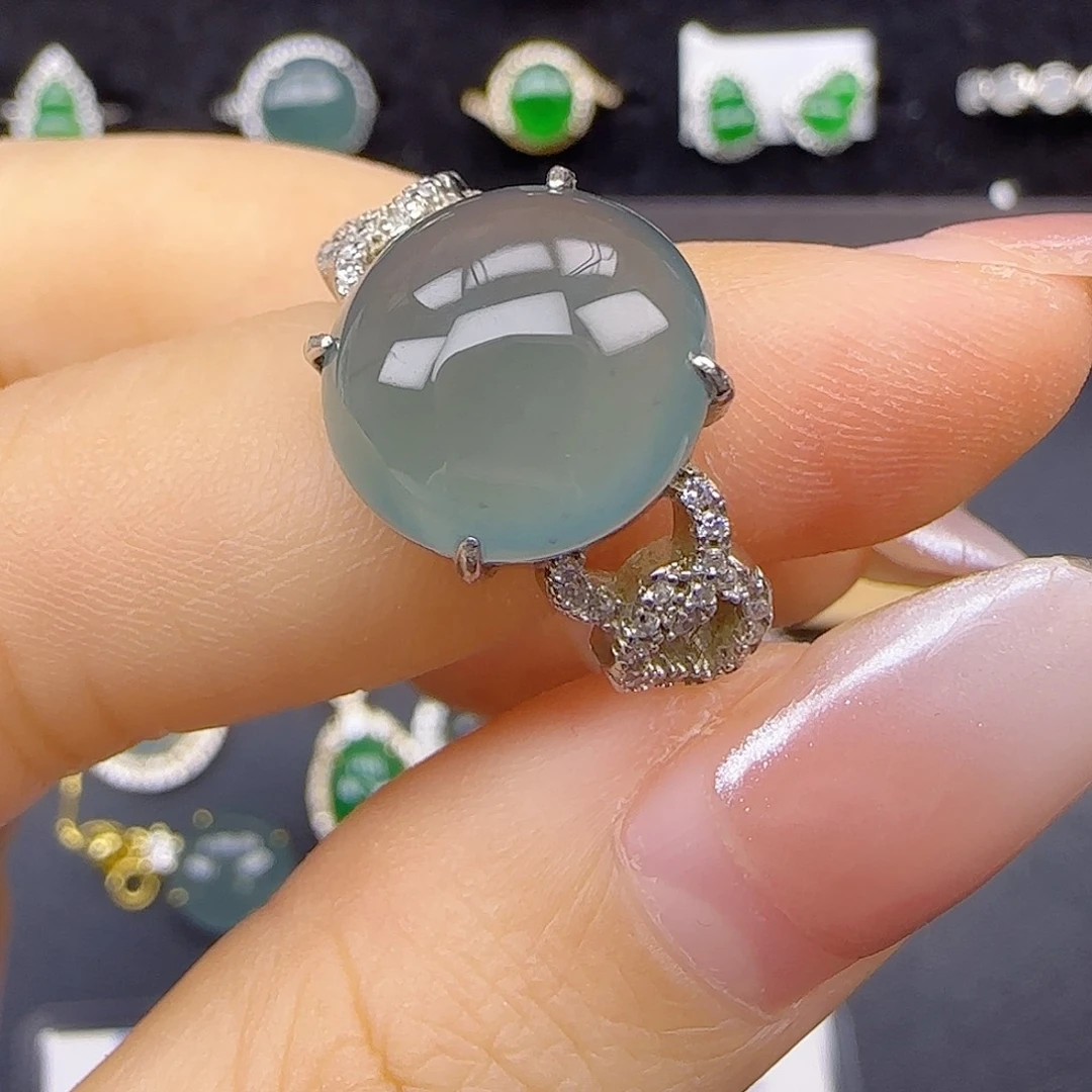 银S925镶嵌戒指翡翠