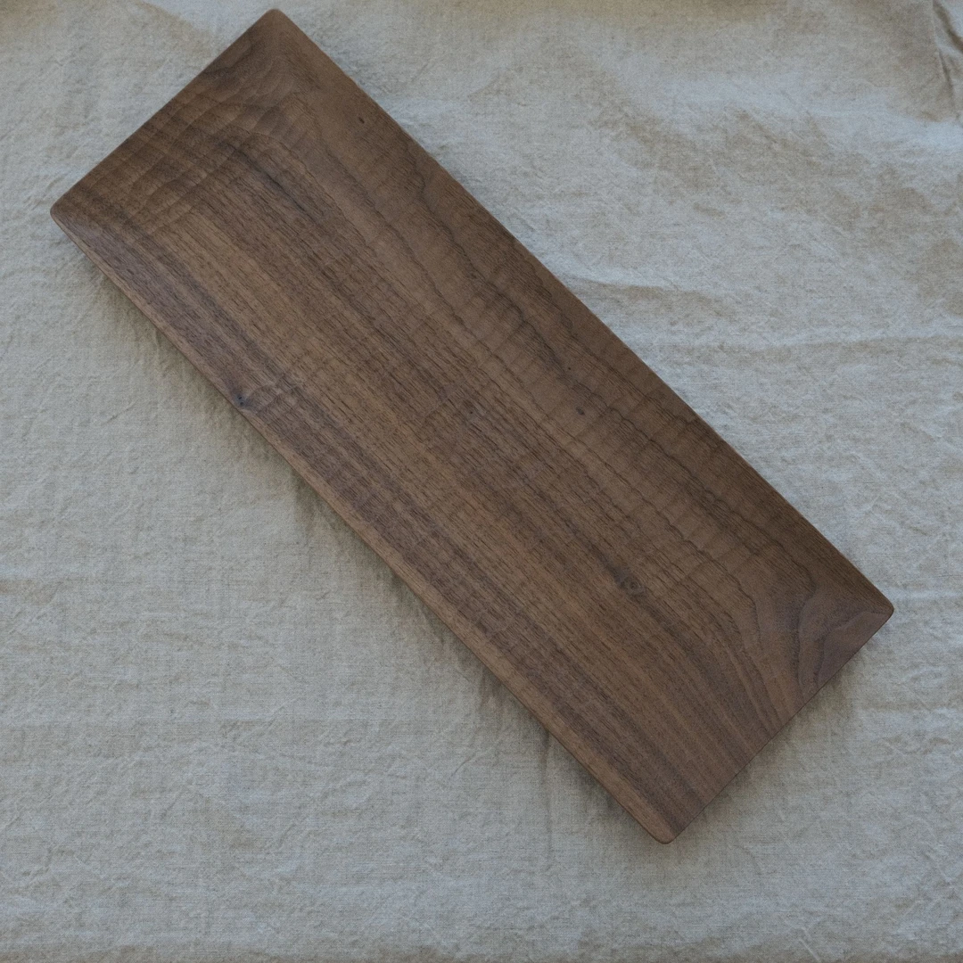 梵华定制款手作胡桃木长方茶盘 糕点盘花纹茶道创意日式