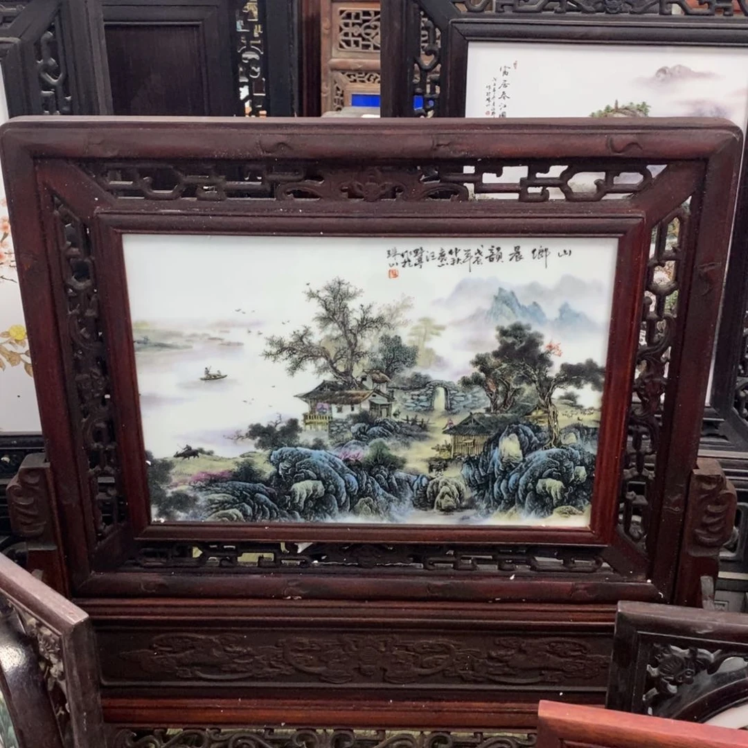 瓷片57*57*1景德镇瓷板画柴窑烧制