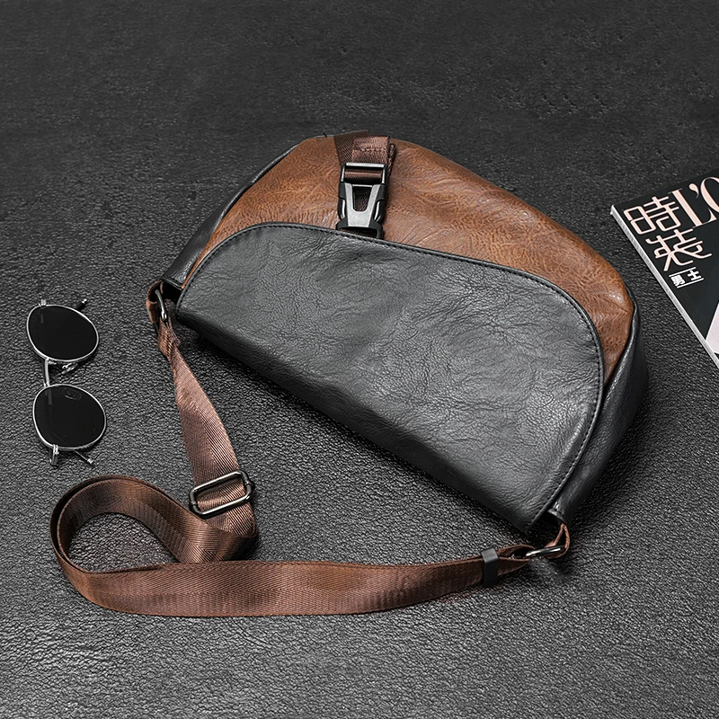 复古男邮差包潮男骑行后背挎包单肩包通勤小包潮流街头挎包枕头包