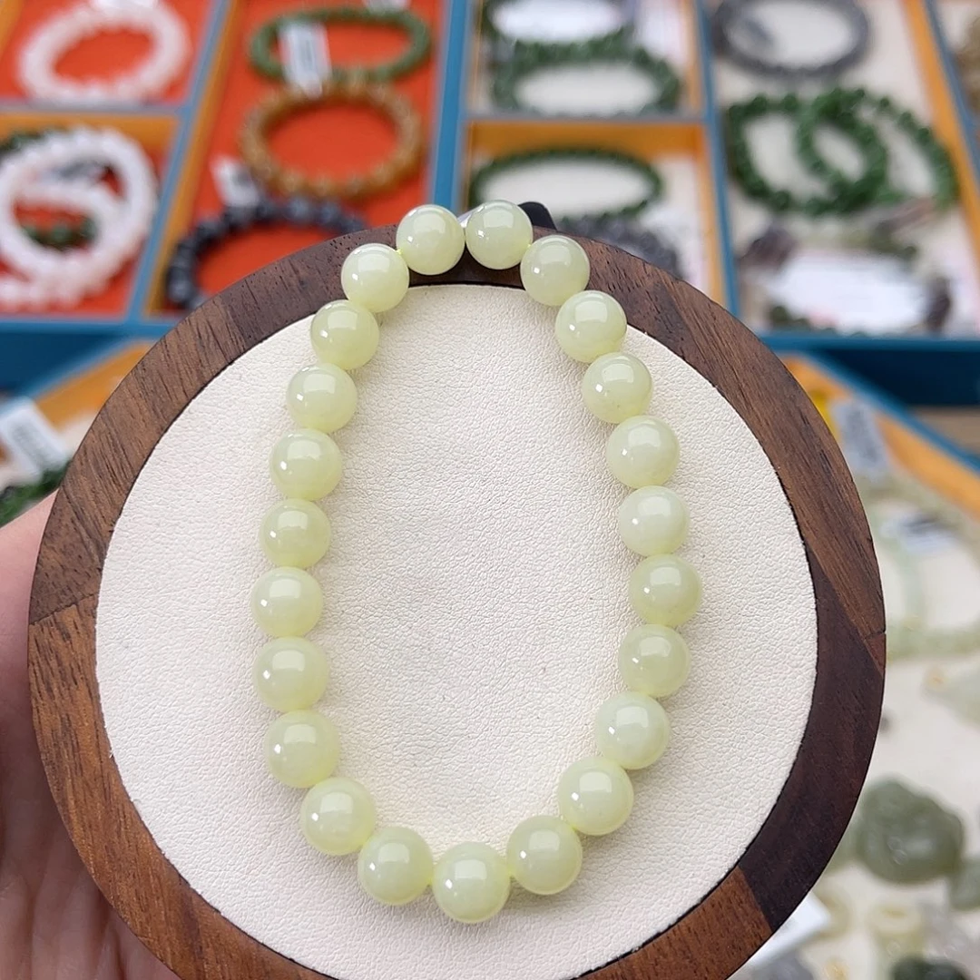 和田玉未镶嵌手串A4卡8