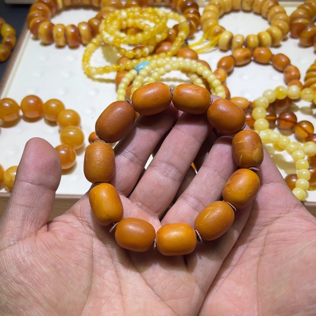 蜜蜡未镶嵌手链蜜蜡枣珠手链