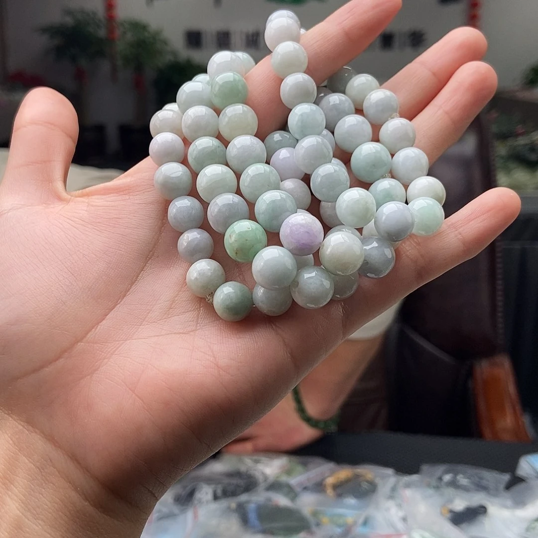 翡翠手串未镶嵌颜色多样性发拍一发一