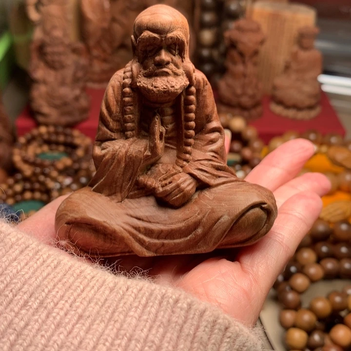 檀香木把件老山檀达摩