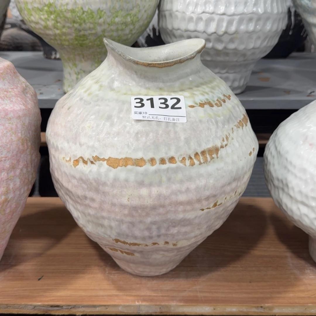 铭***家摆件景德镇高温花瓶编码3132高32口10默认无孔