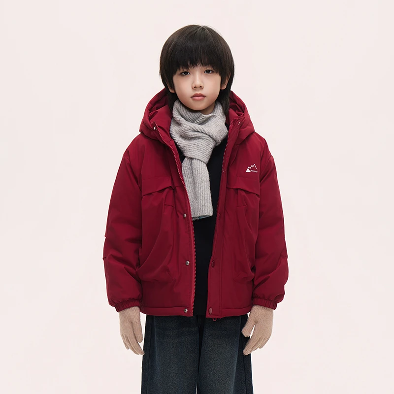 皇室童缘【官方自播】中大童圆点运动加厚加厚毛毛棉服休闲风