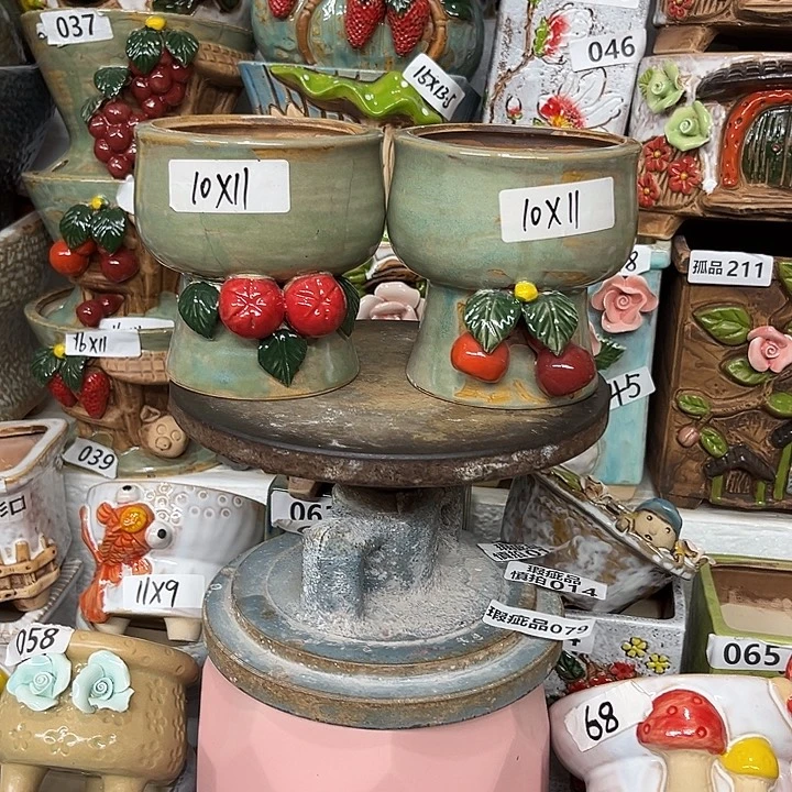 紫砂花盆粗陶材质多肉花盆