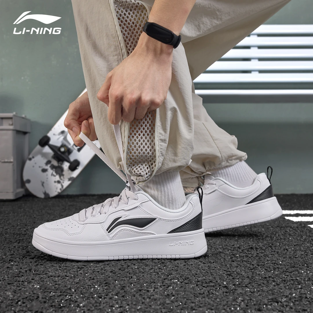 李宁初云男鞋板鞋2025夏季新款户外百搭板鞋学生低帮透气休闲鞋